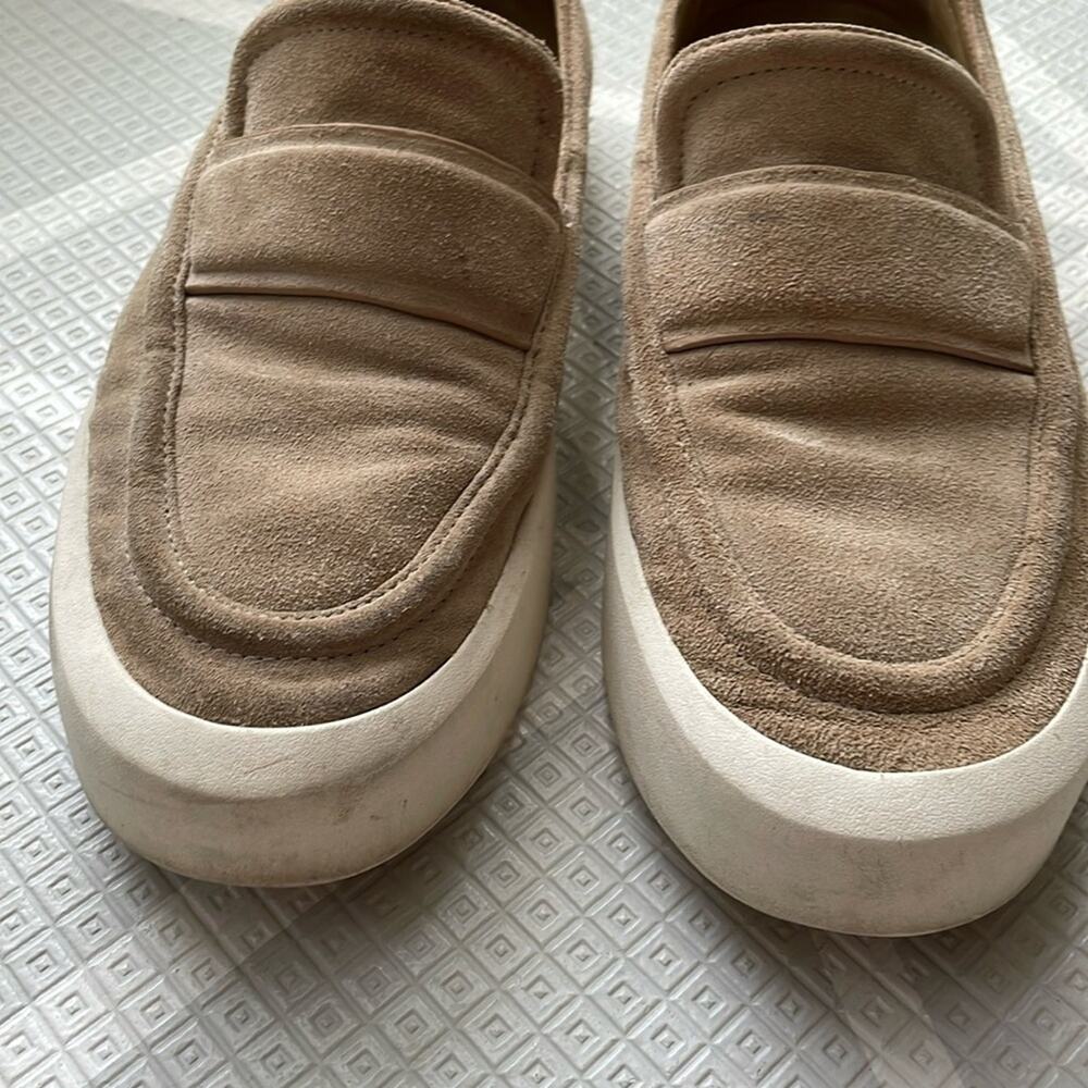 VINCE Tan Leather Suede Slip-on Sneakers | Platform Sneakers | Fall Sneakers - Picture 5 of 6
